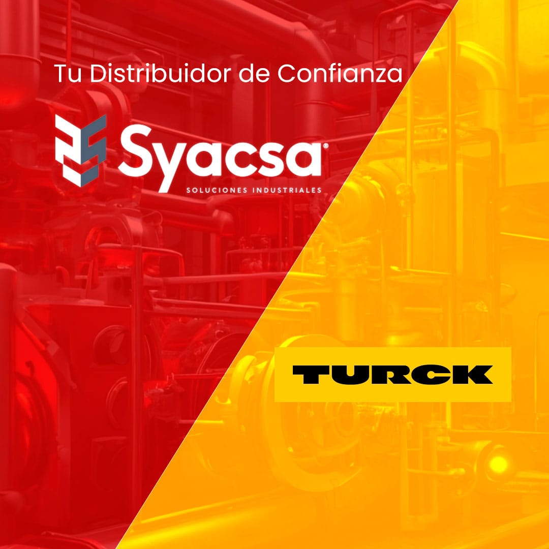 Logo de SYACSA y Turck "Tu Distribuidor de Confianza"